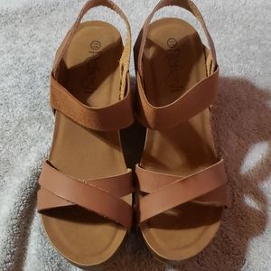 Wedge strappy sandals